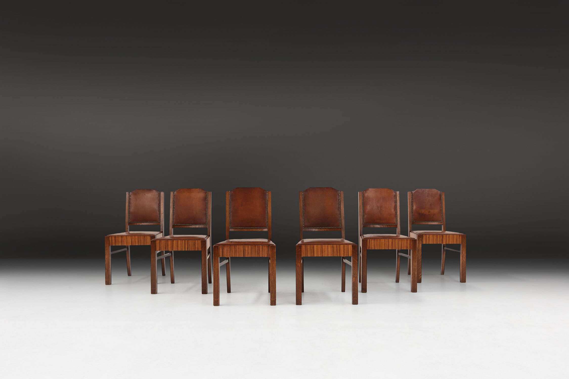 Six Art Deco dining chairs by De Coene Ca.1930