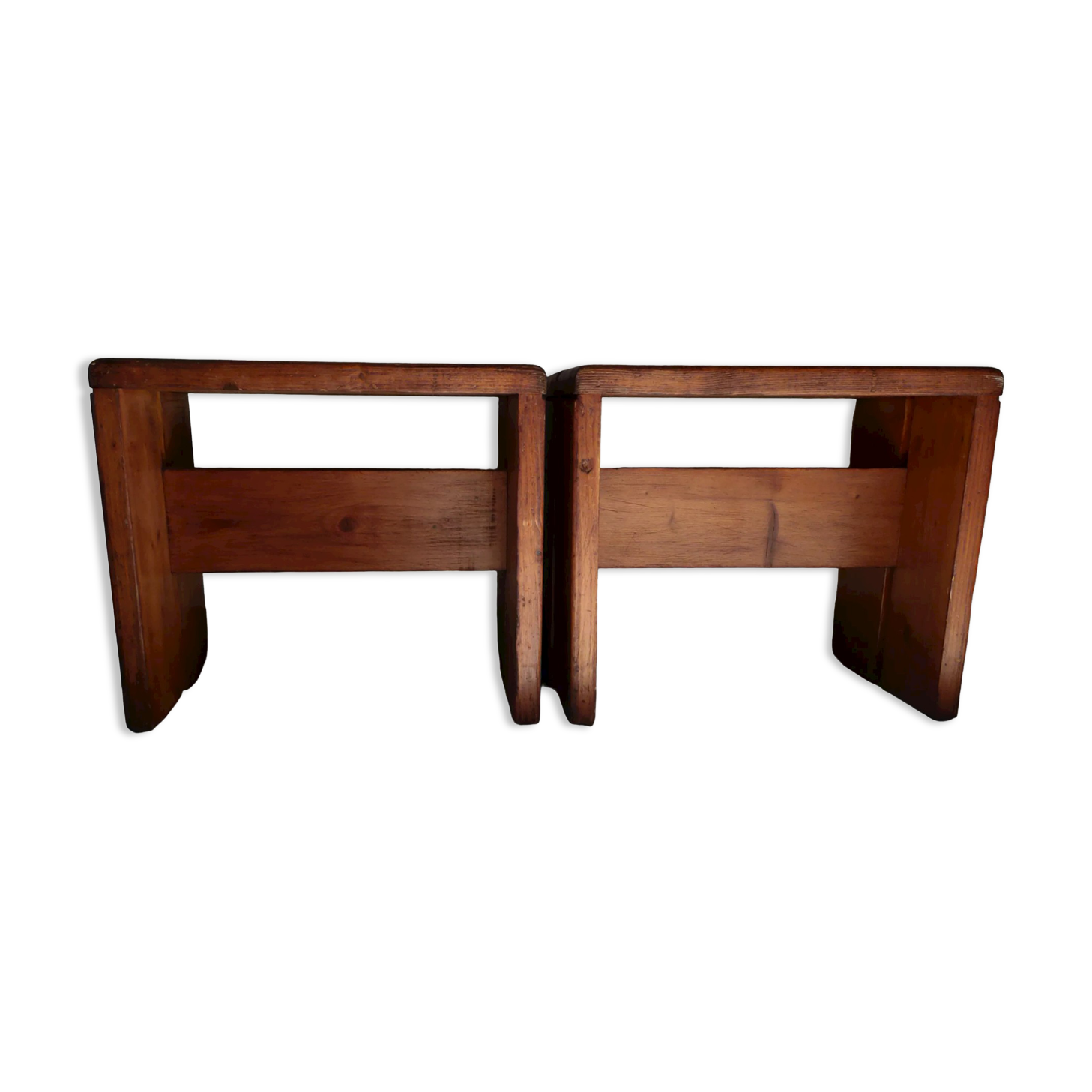Paire de tabourets "Les Arcs" de Charlotte Perriand