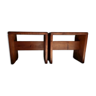 Pair of stools "Les Arcs" by Charlotte Perriand.