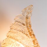 Frosted glass leaf wall lamp by Hillebrand, Germany, 1970s