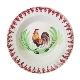 Hollow dish rooster décor