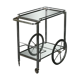 Furniture serves chrome metal and stainless steel 1960s rolling bar