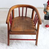 Vintage Baumann wooden children's chair/armchair with bars, 1950s