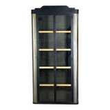 Bibliothèque /meuble de rangement en acier patiné et noire 1980