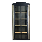 Bookcase/storage unit in patinated and black steel 1980