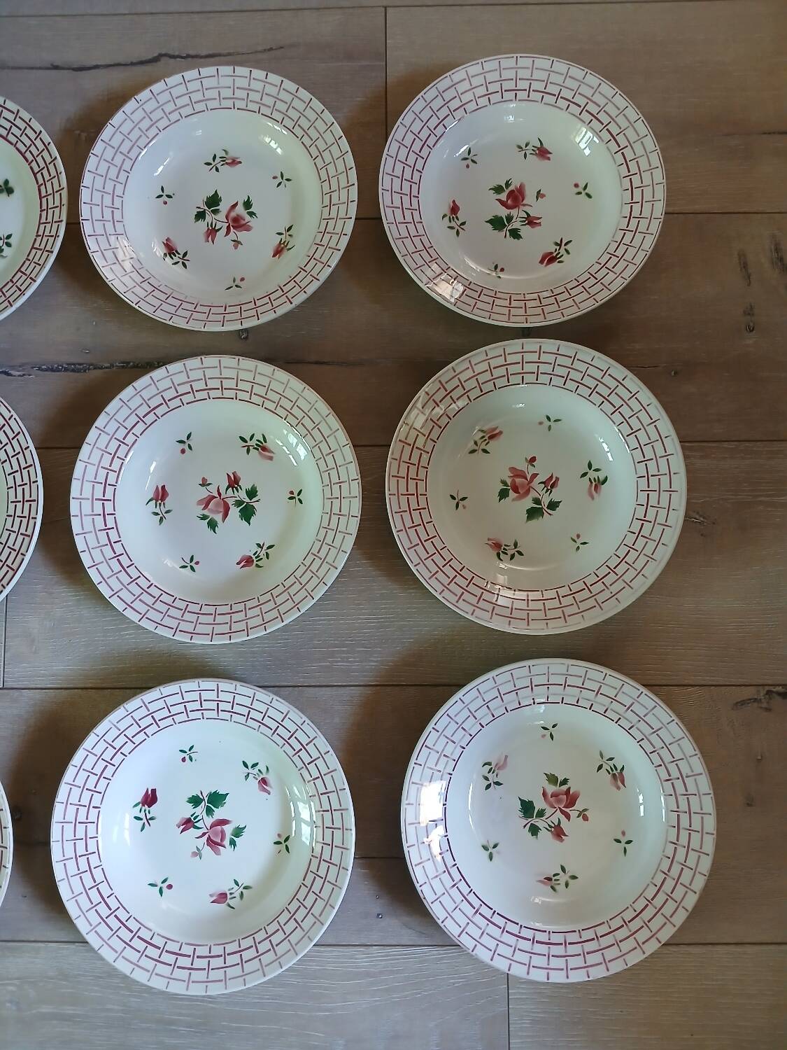 12 plates + 1 Digoin and Sarreguemines dish