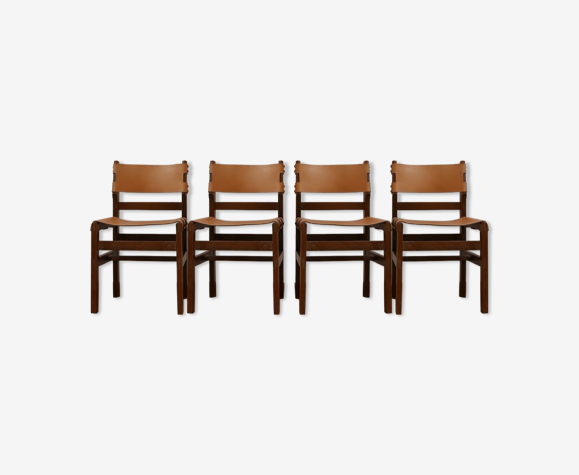 Maison Regain French Mid Century, French Leather Dining Chairs