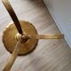 Golden wood tripod pedestal table