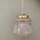 Vintage white and gold art deco globe pendant light