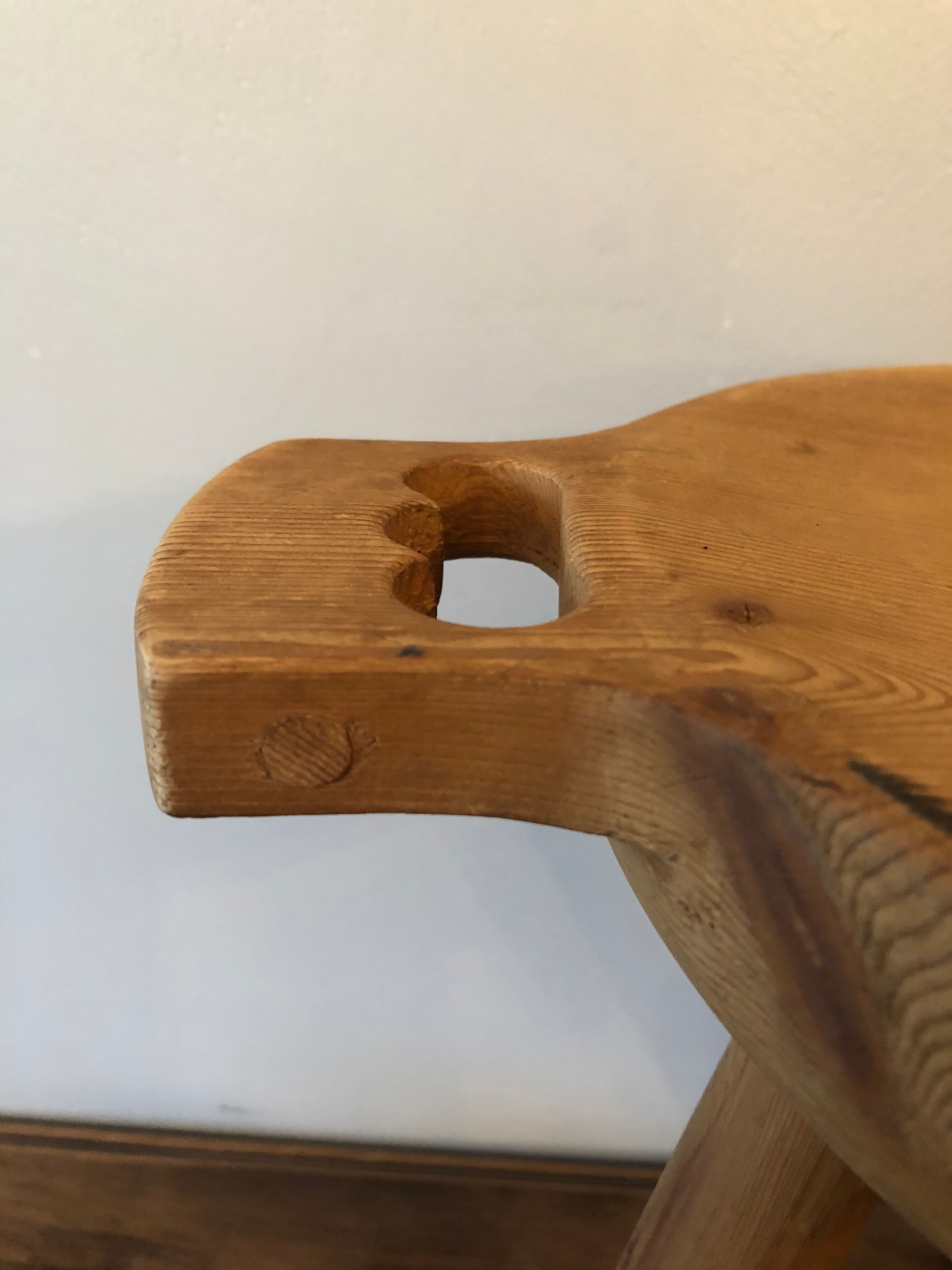 Wooden tripod stool