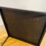 Black coffee table in raw steel Domino model Caravane brand