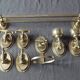 Ensemble de support salle de bain en métal et bronze vintage