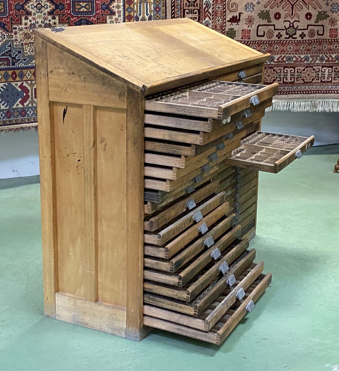 Double oak printer furniture from the 1930s