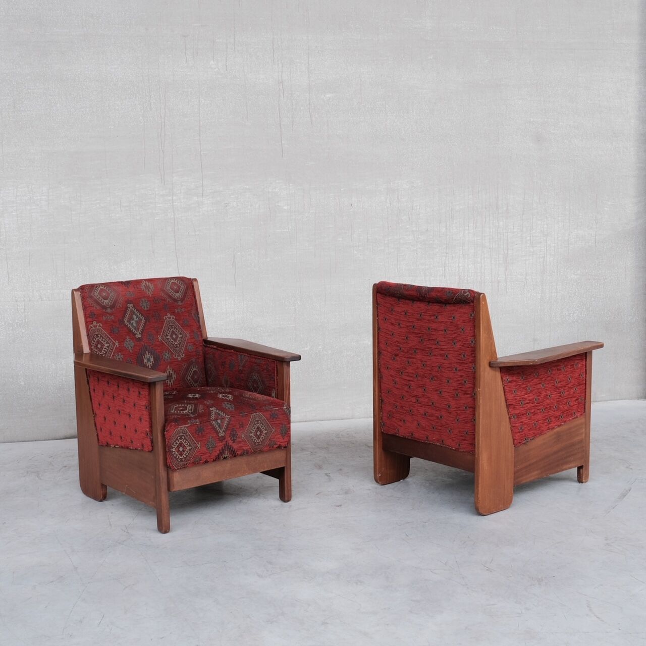 Pair of dutch art deco armchairs