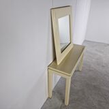 Vintage french lacquered console with mirror, 1980s