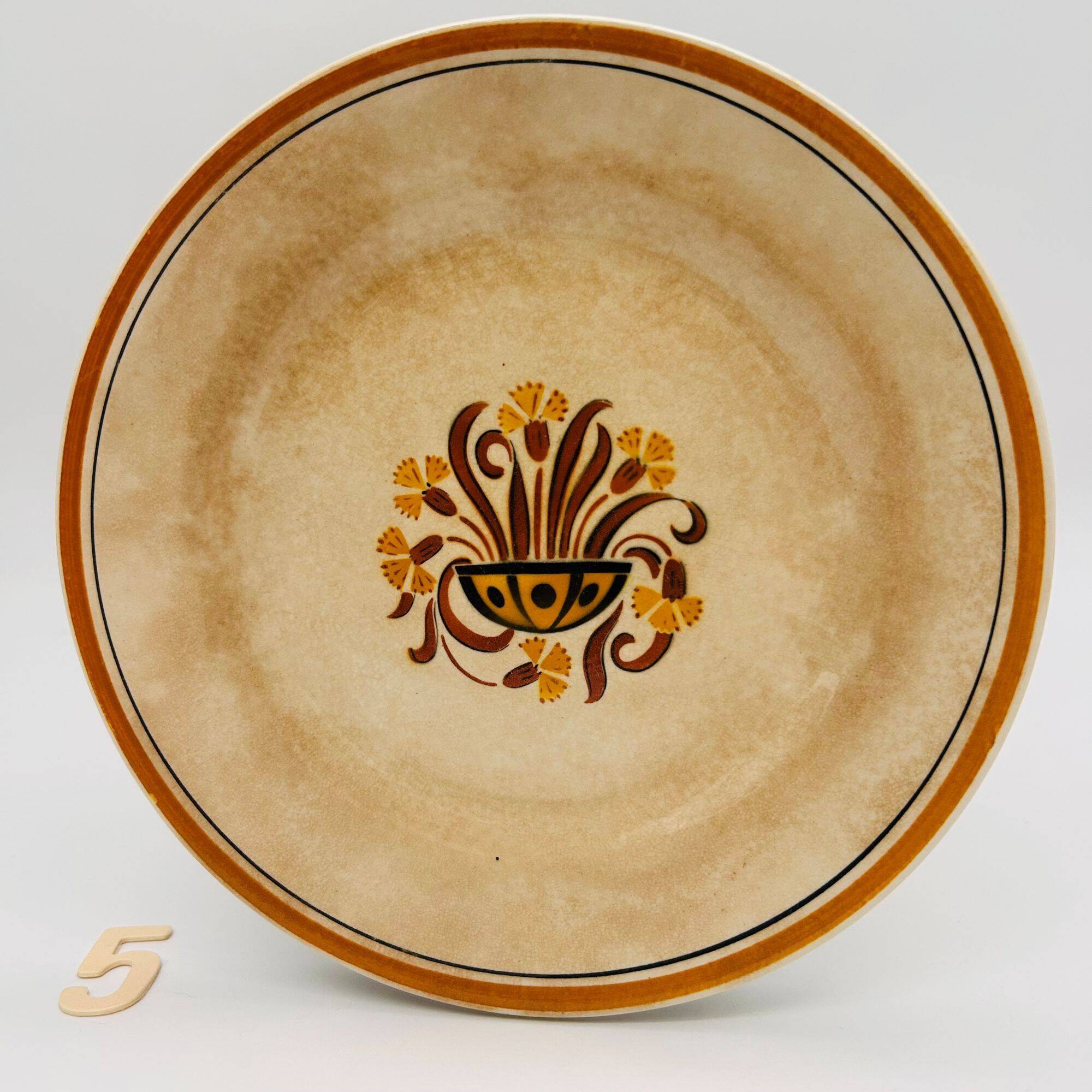 6 dessert plates, Creil and Montereau – Pansy model.