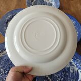 6 blue plates made in england