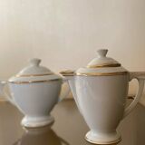 Sugar bowl and milk jug in Pallas Limoge porcelain