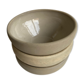 Trio of enamelled sandstone bowls
