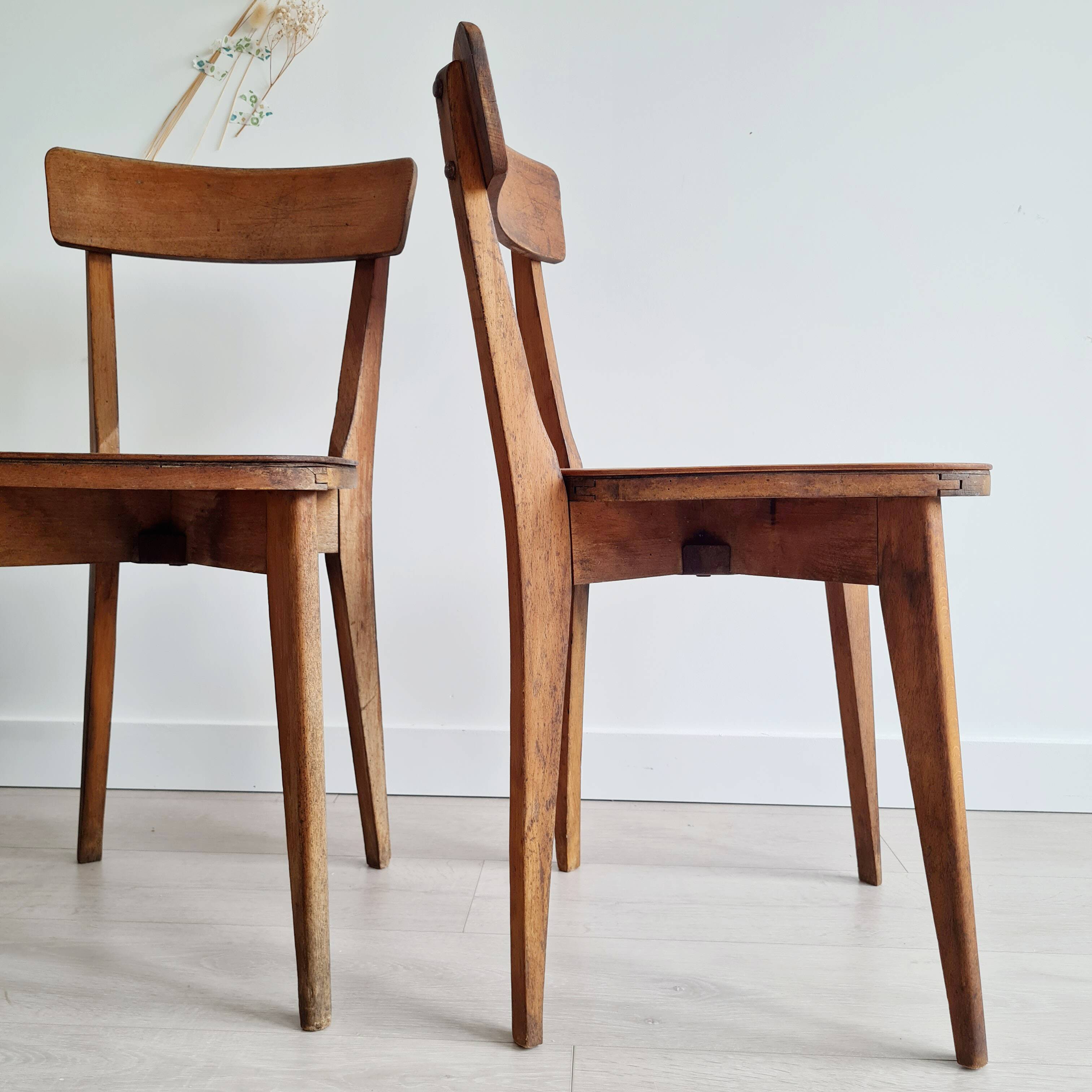 Pair of antique bistro chairs