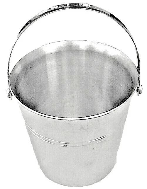 1960s Guy Degrenne Ice Bucket with Handle 18/10 Stainless Steel