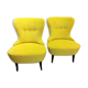 Pair of antiques restored  chairs in yellow  fabric