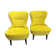 Pair of antiques restored  chairs in yellow  fabric