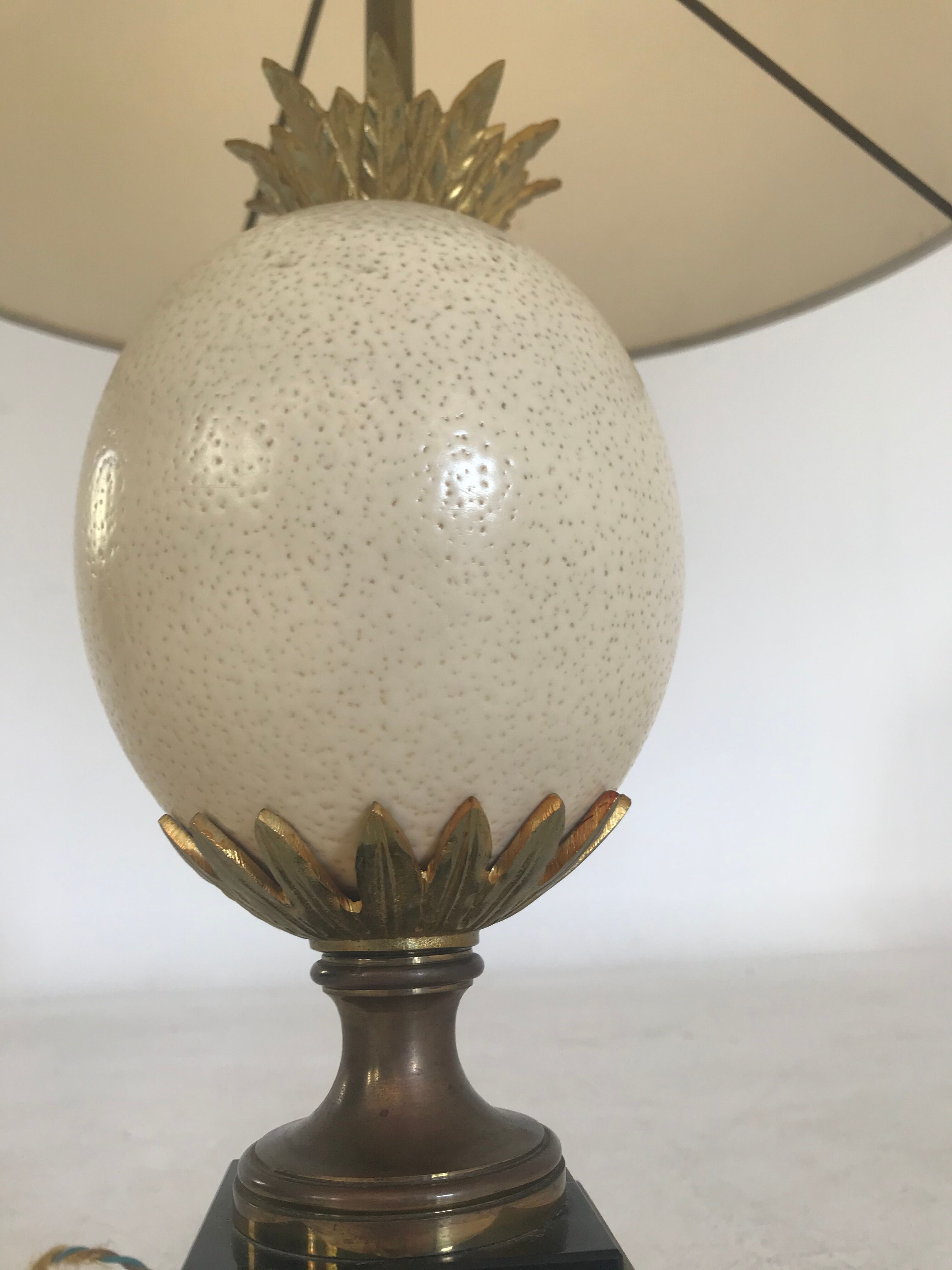 Ostrich egg lamp