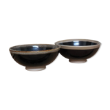 Lot of black ceramic-style bowls