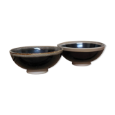 Lot of black ceramic-style bowls