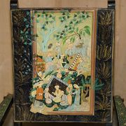 Fauteuil pliant anglo-indien vintage peint à la main