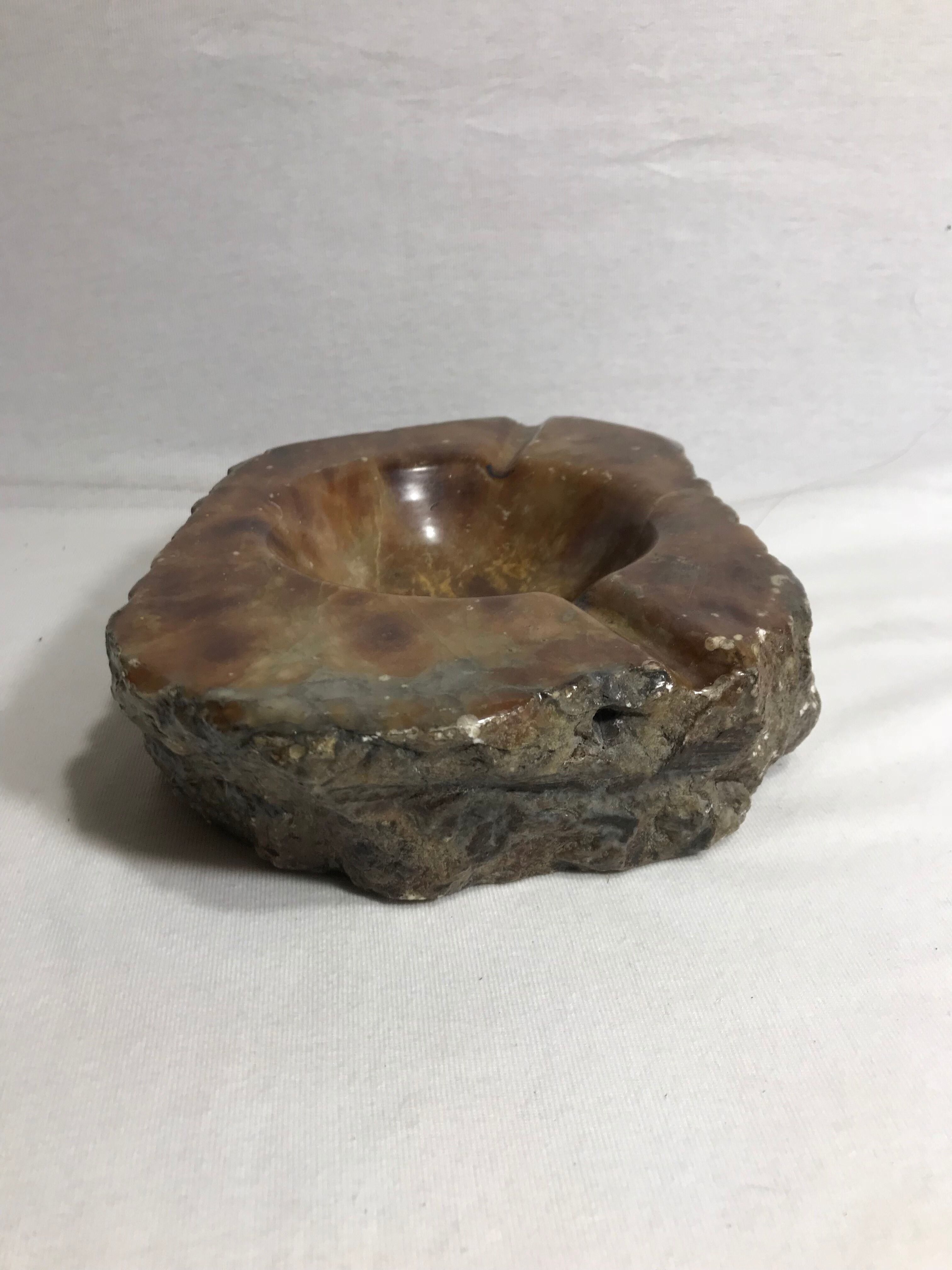 Ashtray old polished stone
