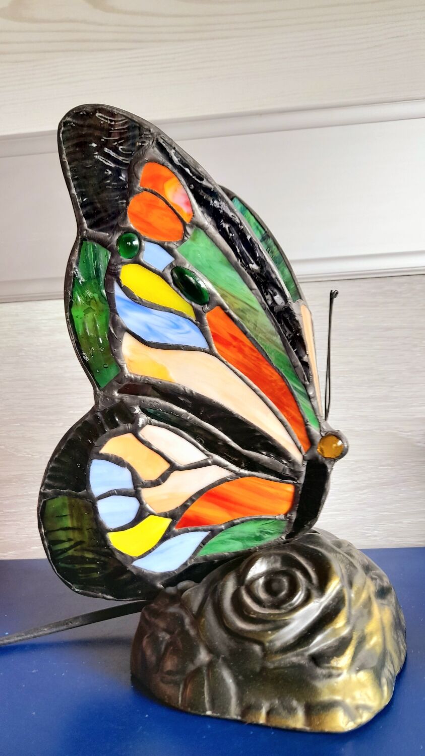Stained glass butterfly lamp