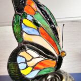 Stained glass butterfly lamp