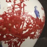 Chinese vase in painted ceramic with flowers and animals