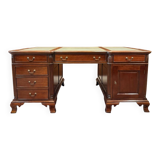 English Chesterfield desk with green leather