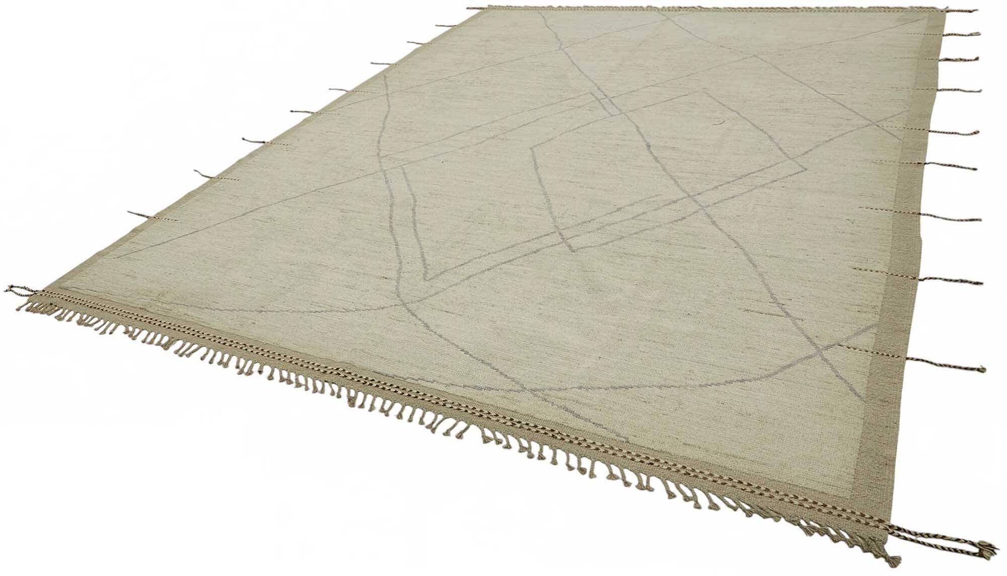 Hand-Knotted Turkish Contemporary 288 cm x 376 cm Beige Wool Carpet