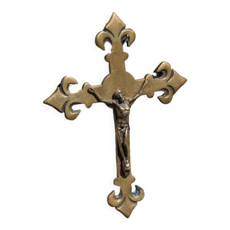 Fleur-de-lys bronze cross