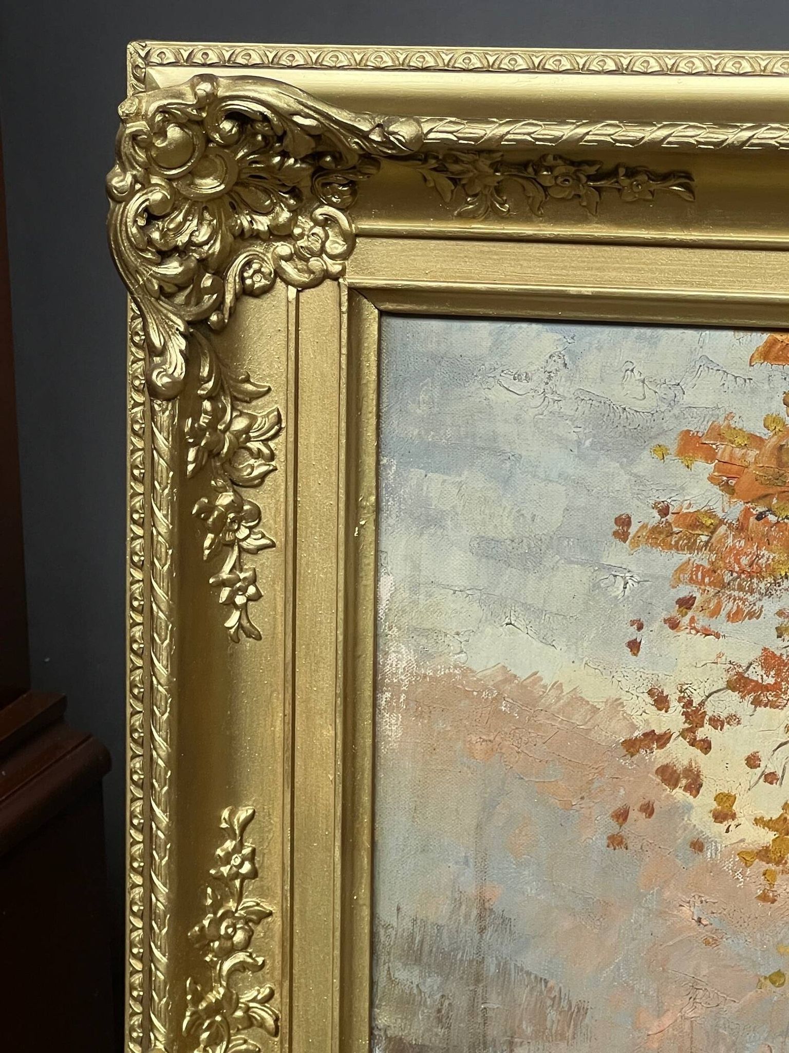 Paysage d'automne. Huile sur toile.