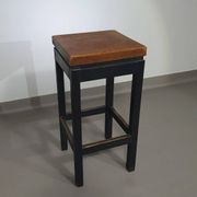 3 x tabourets de construction en chêne années 1960