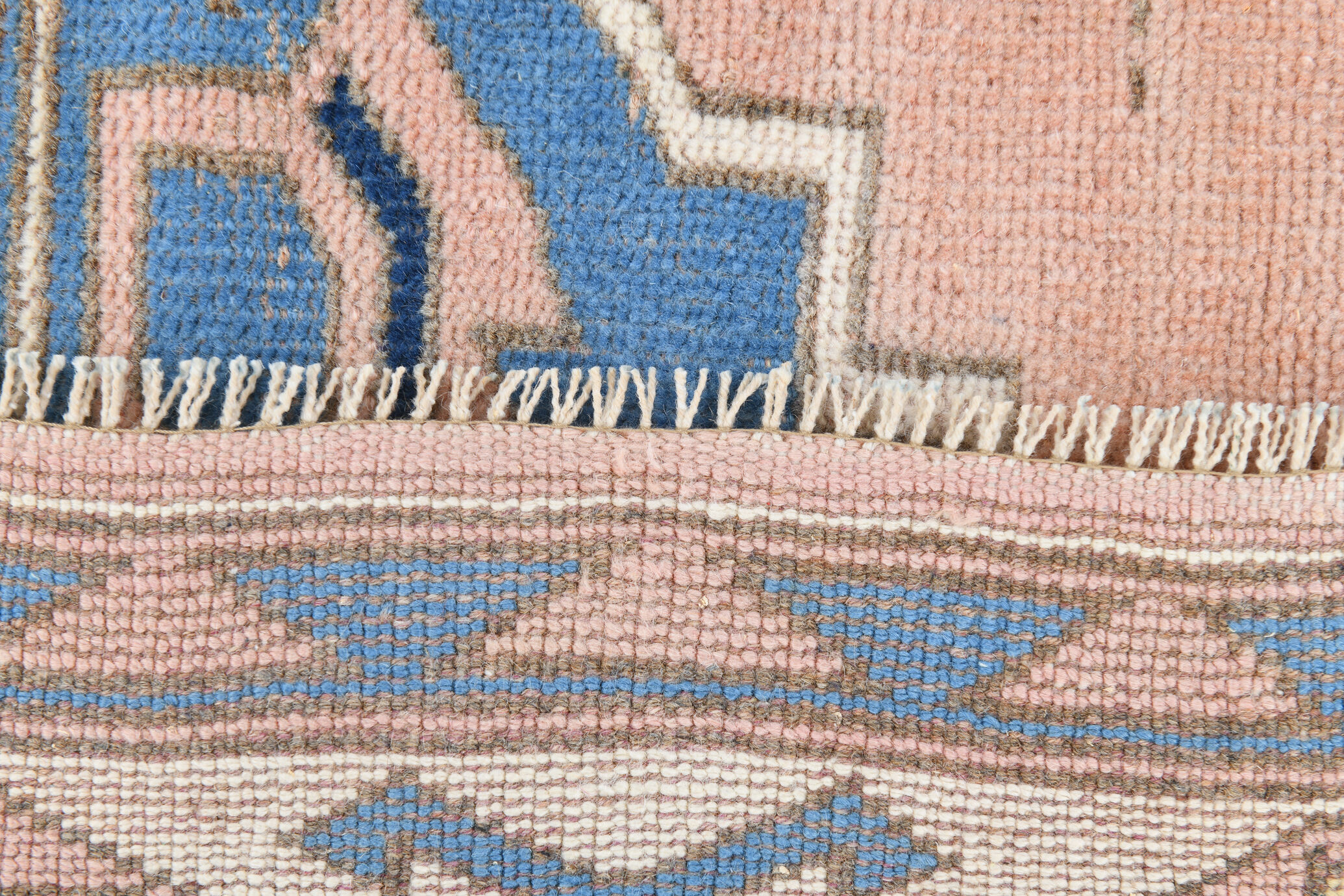 6x7 Pink & Blue Oushak Rug, 178x224Cm