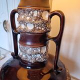 French ceramic lamp from the 70s with the "Fat Lava" technique and