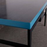 Mid-century coffee table in painted blue and navy wood, 1950s design from the Czech Republic.