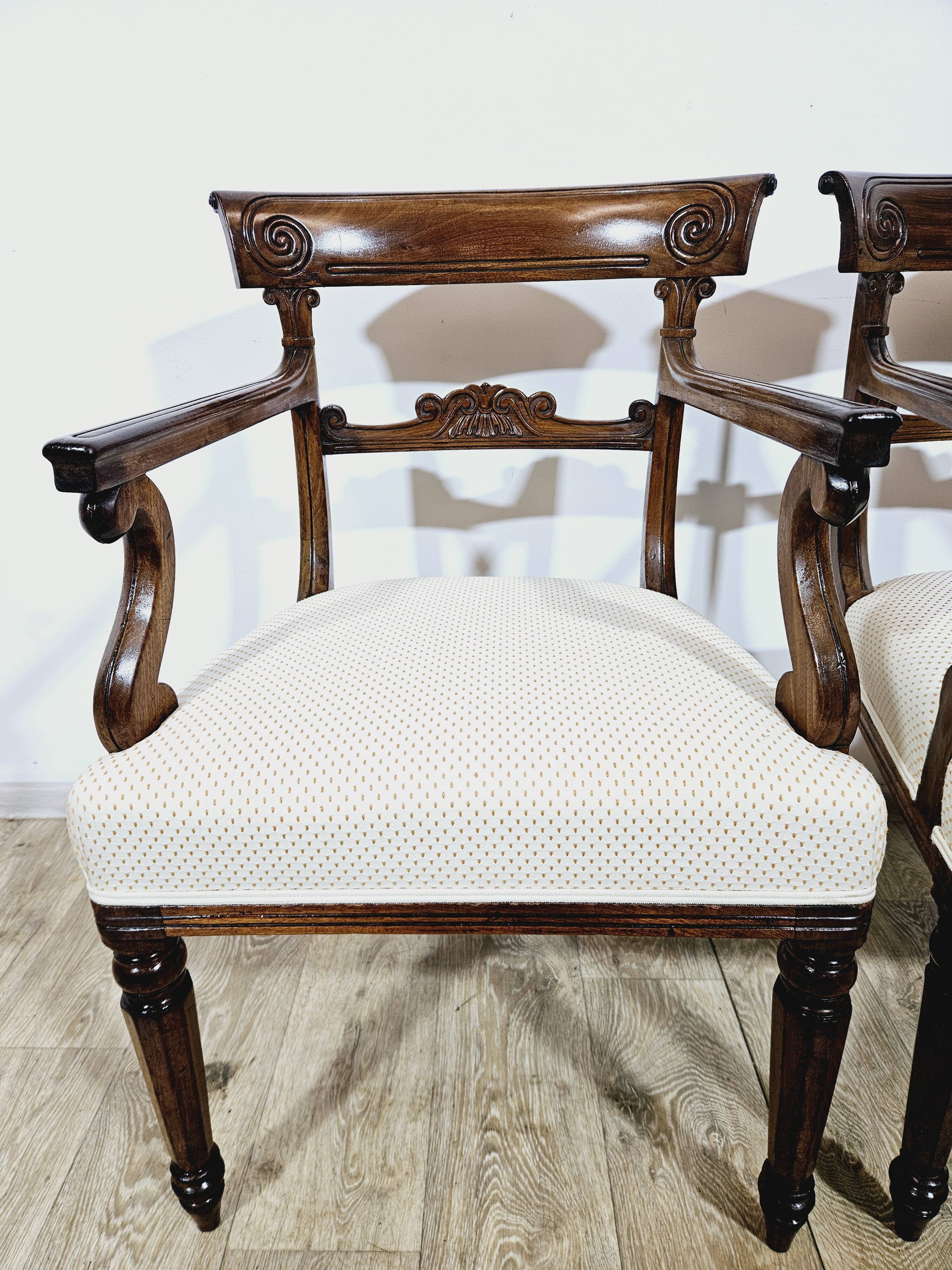A pair of exclusive Biedermeier study armchairs, 19th century