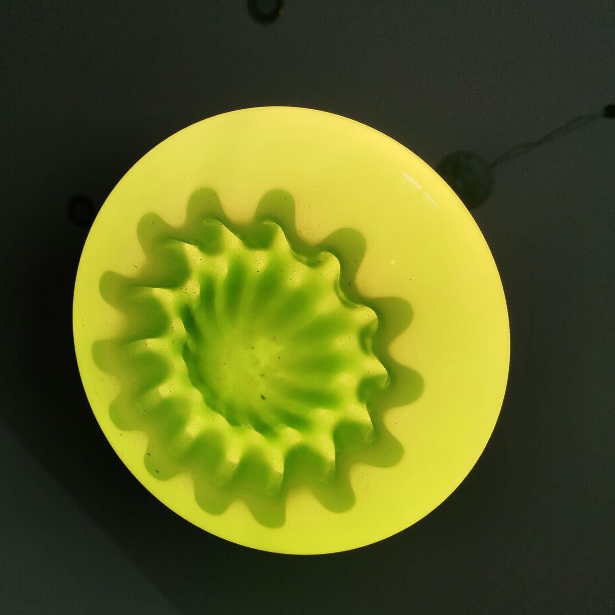 Mid-century portuguese green opaline glass hanging lamp 1960s