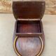 Antique cigarette tobacco dispenser wood & copper 1960s vintage
