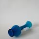 jagged sky blue opaline vase and small handles Design 1960