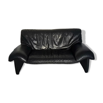 Black leather sofa