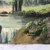 Vintage river oil on canvas