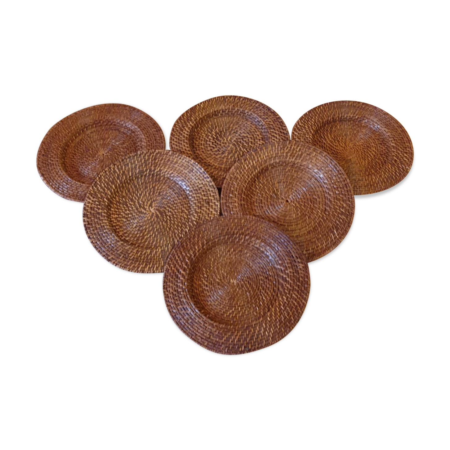 Set de 6 dessous d'assiette en osier et rotin